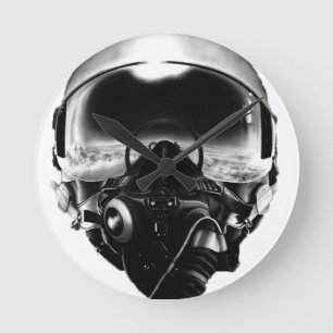 Horloge Ronde Fighter Pilot Helmet
