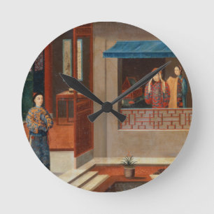 Horloge Ronde Figures dans un intérieur de vestiaire