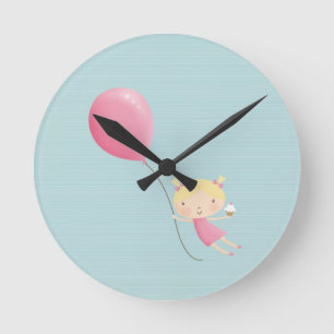 Horloge Ronde Fille d'anniversaire dans l'horloge d'air