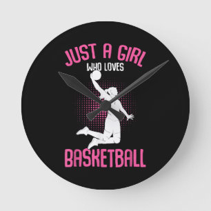 Horloge Ronde Fille de basketball Femmes