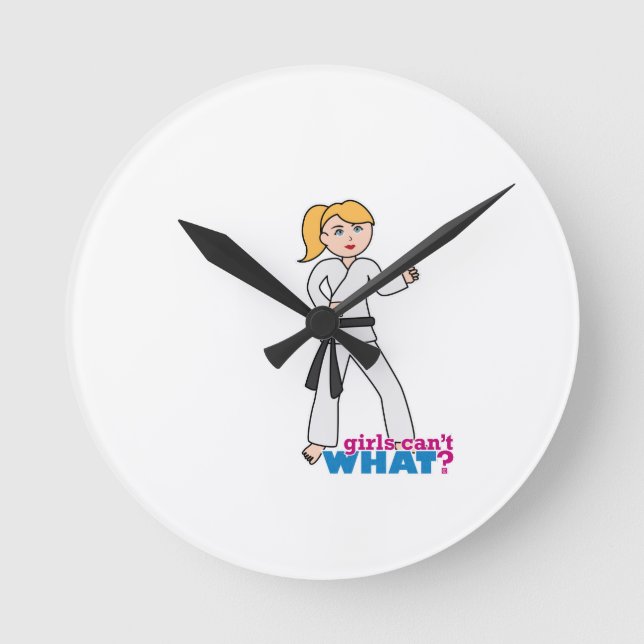 Horloge Ronde Fille des arts martiaux (Recto)