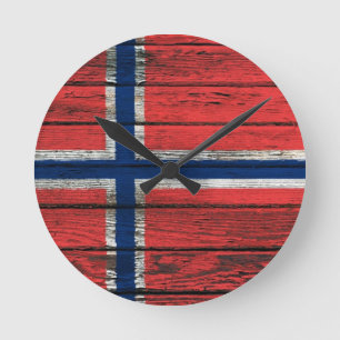 Horloge Ronde Film norvégien avec effet de Rough Wood