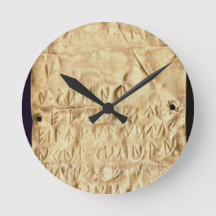 Horloge Ronde Fine couche d'or avec la "brève" inscription