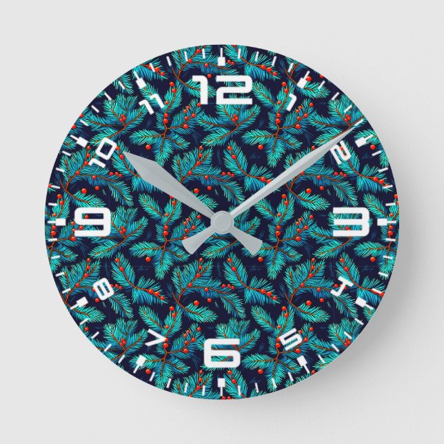 Horloge Ronde Fir de Noël Motif-82397 (Recto)