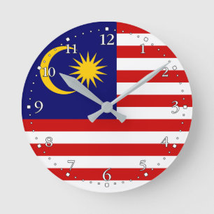 Horloge Ronde Flag malaisien