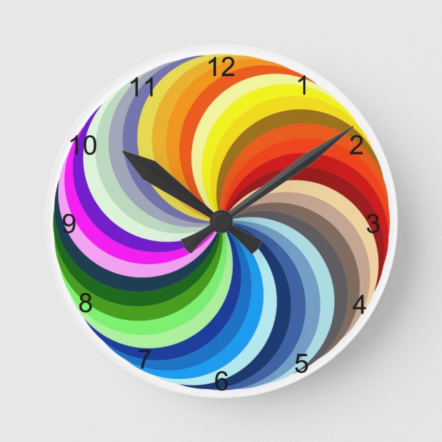 Horloge Ronde Flèches arc-en-ciel (Recto)