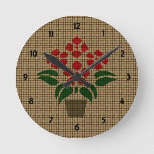 Horloge Ronde Fleur Armure-Comme