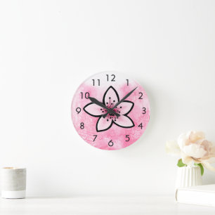 Horloge Ronde Fleur de cerise