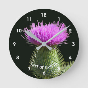 Horloge Ronde Fleur de Chardon Personnalisée