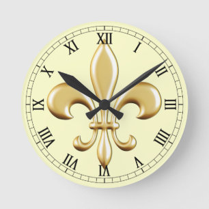 Horloge Ronde Fleur de Lis