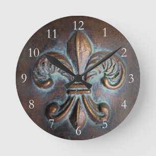 Horloge Ronde Fleur De Lis À vintage Écran