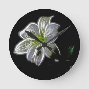 Horloge Ronde Fleur de lys blanche beauté de la nature