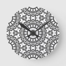 Fleur de mandala géométrique monochrome