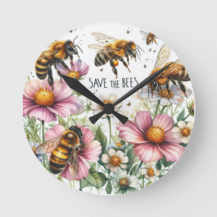 Horloge Ronde Fleur de Noël sauvage
