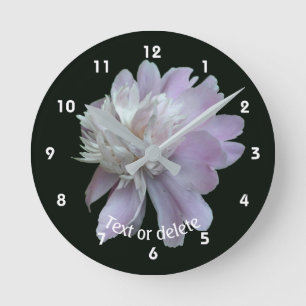 Horloge Ronde Fleur de pivoine personnalisée 