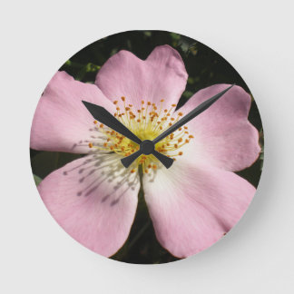 Horloge Ronde Fleur de rose en fleurs sauvages
