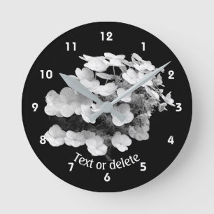 Horloge Ronde Fleur d'hortensia à capuchon de dentelle personnal