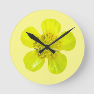 Horloge Ronde Fleur en beaming Buttercup - transparent.