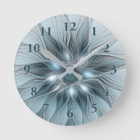 Fleur joyeuse abstraite fleur bleue grise fractale