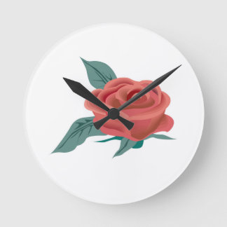 Horloge Ronde Fleur rose