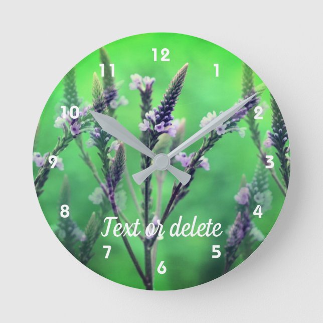 Horloge Ronde Fleur Vervain sauvage personnalisée (Recto)