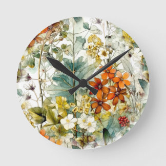 Horloge Ronde Fleurs art nature