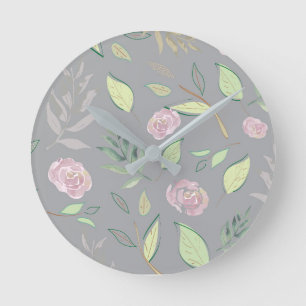 Horloge Ronde Fleurs d'aquarelle festive 2