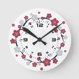 Horloge Ronde Fleurs de cerises