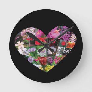 Horloge Ronde Fleurs_de_coeur