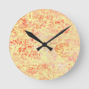 Horloge Ronde Fleurs éclatantes de style vintage dans une textur