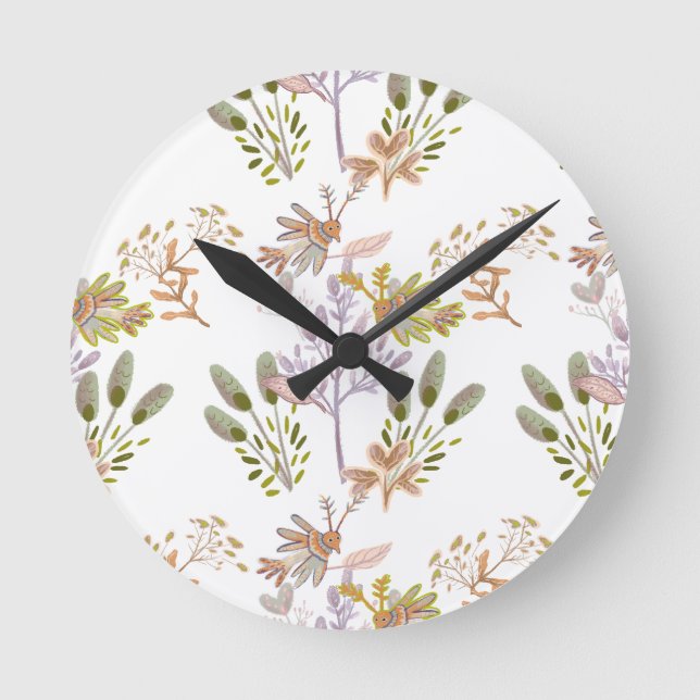 Horloge Ronde fleurs et oiseaux (Recto)