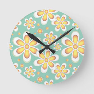 Horloge Ronde Fleurs  Zazzle_Growshop.