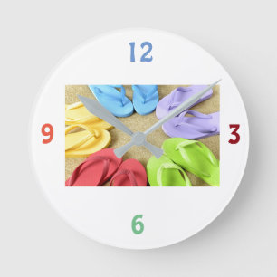 HORLOGE RONDE ***FLIP FLOPS GALORE*** CLOCK