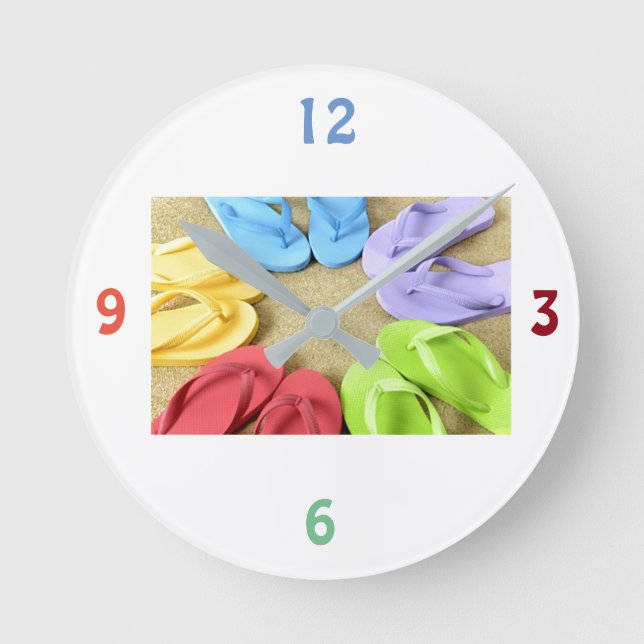 HORLOGE RONDE ***FLIP FLOPS GALORE*** CLOCK (Recto)