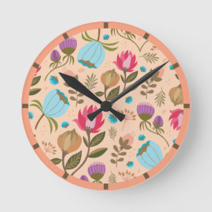 Horloge Ronde Floral