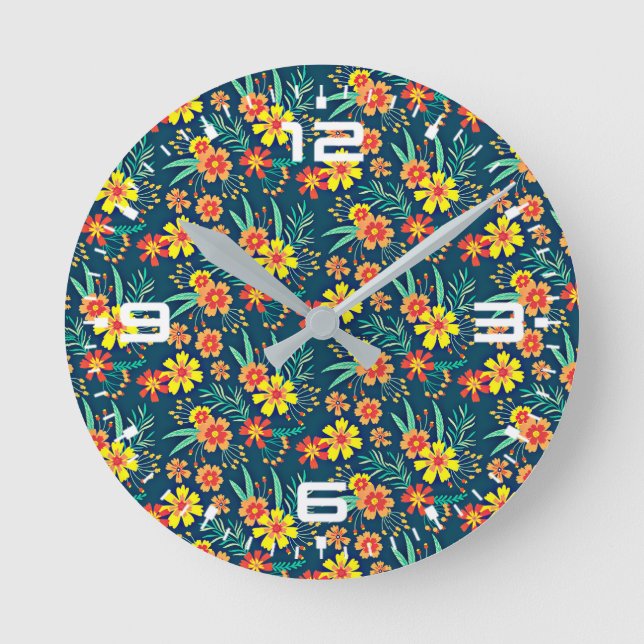 Horloge Ronde Floral Arrière - plan Belle conception-46566 (Recto)