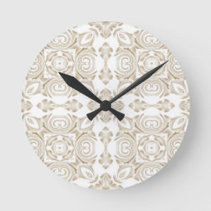 Horloge Ronde Floral beige