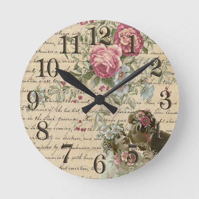 Horloge Ronde Floral vintage (Recto)