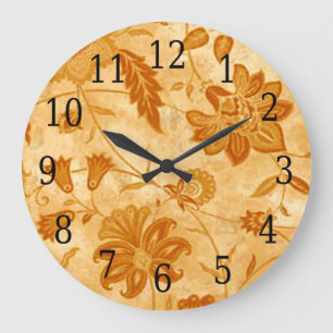 Horloge ronde florale
