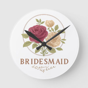 Horloge ronde florale blanche - Demoiselle d'honne