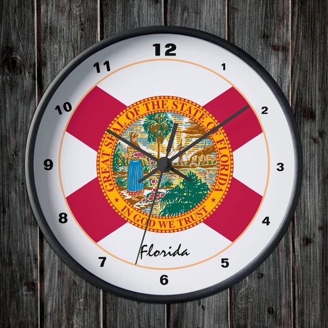 Horloge Ronde Floride & Floride Drapeau tendance mode / design U (Créateur téléchargé)