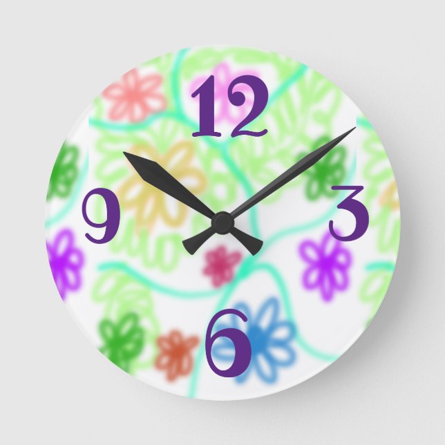 Horloge Ronde flowers watts (Recto)