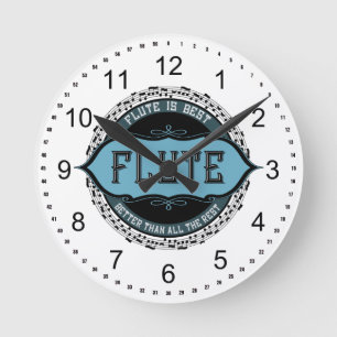 Horloge Ronde Flute Best Music Note Circle