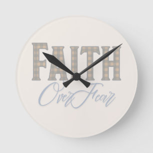 Horloge Ronde Foi au-delà de la peur Conception de typographie c