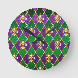 Horloge Ronde Fond de bijoux Mardi Gras