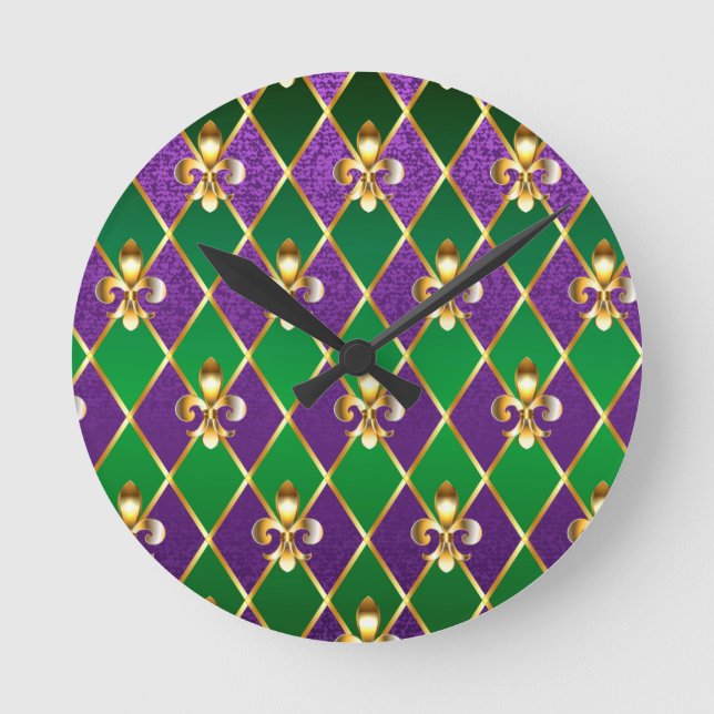 Horloge Ronde Fond de bijoux Mardi Gras (Recto)