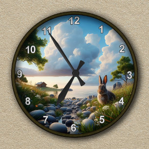 Horloge Ronde Fond d'écran personnalisable d'horloge lapin serei