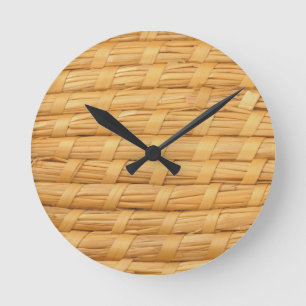 Horloge Ronde Fond en osier