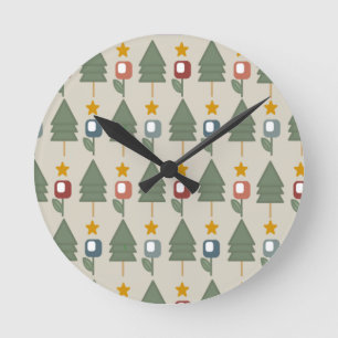 Horloge Ronde Forêt de Scandi 