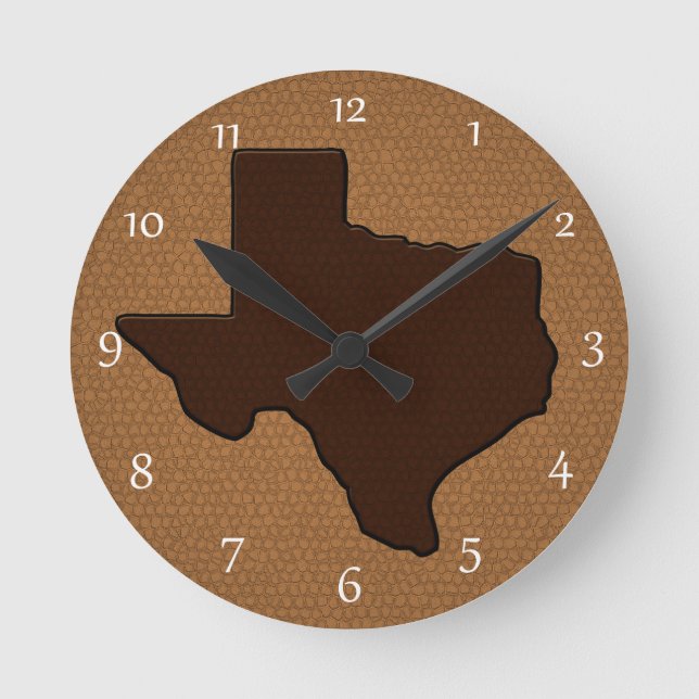 Horloge Ronde Forme Brown du Texas (Recto)
